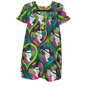 Voom by Joy silk 1960’s print mini dress